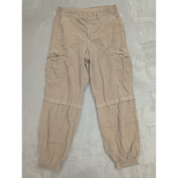 American Eagle Outfitters Pants - American Eagle Pants Womens 8 Beige Jogger Cargo Corduroy Elastic‎ Y2K Baggy